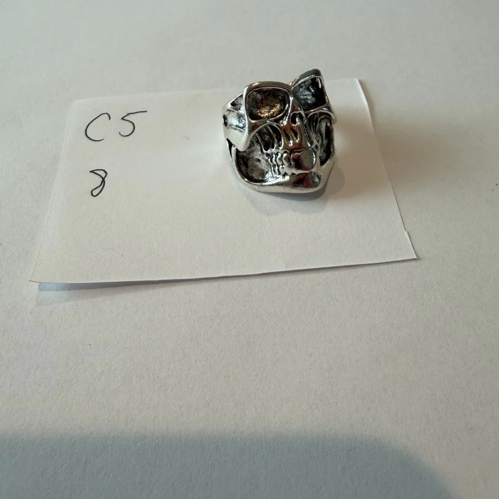 Biker Ring Skull Ring Unisex Size 8‎ Stainless Steel